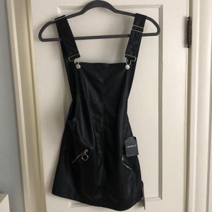 Black Leather Overall Dress